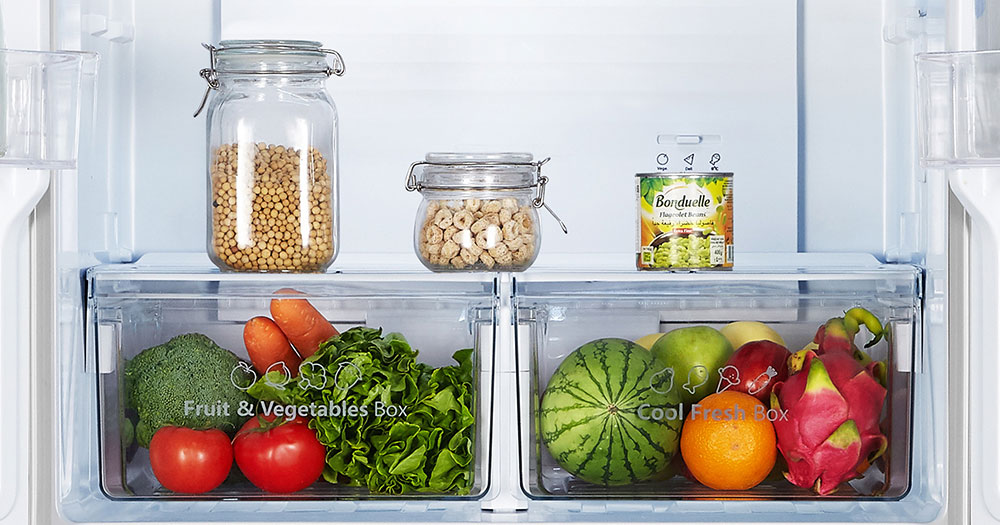 frigorífico Hisense - frutas e vegetais