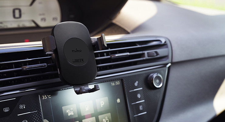 Puro lança suporte de carro para carregamento wireless